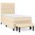 Pat box spring cu saltea, crem, 80x200 cm, textil GartenMobel Dekor