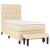 Pat box spring cu saltea, crem, 80x200 cm, textil GartenMobel Dekor