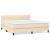 Pat box spring cu saltea, crem, 160x200 cm, material textil GartenMobel Dekor