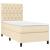 Pat box spring cu saltea, crem, 80x200 cm, textil GartenMobel Dekor