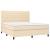 Pat box spring cu saltea, crem, 160x200 cm, material textil GartenMobel Dekor