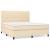 Pat box spring cu saltea, crem, 160x200 cm, material textil GartenMobel Dekor