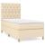 Pat box spring cu saltea, crem, 80x200 cm, textil GartenMobel Dekor
