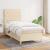 Pat box spring cu saltea, crem, 80x200 cm, textil GartenMobel Dekor