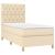 Pat box spring cu saltea, crem, 80x200 cm, textil GartenMobel Dekor