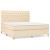 Pat box spring cu saltea, crem, 160x200 cm, material textil GartenMobel Dekor