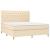 Pat box spring cu saltea, crem, 160x200 cm, material textil GartenMobel Dekor