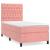 Pat box spring cu saltea, roz, 80x200 cm, catifea GartenMobel Dekor