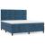 Pat box spring cu saltea, albastru închis, 160x200 cm, catifea GartenMobel Dekor
