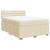Pat box spring cu saltea, crem, 160x200 cm, material textil GartenMobel Dekor
