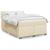 Pat box spring cu saltea, crem, 160x200 cm, material textil GartenMobel Dekor