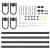 Set feronerie pentru ușă glisantă, negru, 183 cm, oțel GartenMobel Dekor