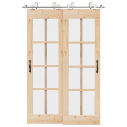 Set piese pentru ușă glisantă, argintiu, 183 cm oțel inoxidabil GartenMobel Dekor
