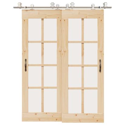 Set piese pentru ușă glisantă, argintiu, 183 cm oțel inoxidabil GartenMobel Dekor