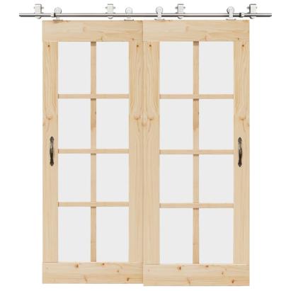 Set piese pentru ușă glisantă, argintiu, 200 cm oțel inoxidabil GartenMobel Dekor