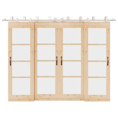 Set piese pentru ușă glisantă, argintiu, 183 cm oțel inoxidabil GartenMobel Dekor