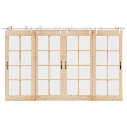 Set piese pentru ușă glisantă, argintiu, 183 cm oțel inoxidabil GartenMobel Dekor