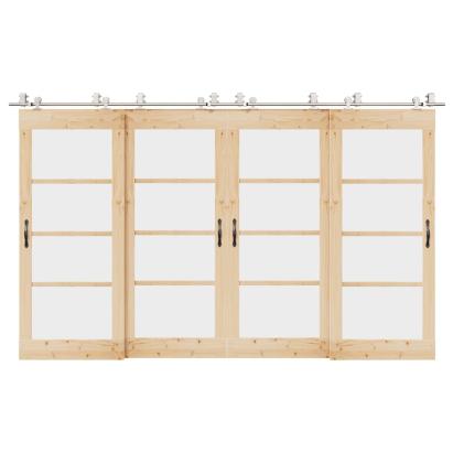 Set piese pentru ușă glisantă, argintiu, 183 cm oțel inoxidabil GartenMobel Dekor