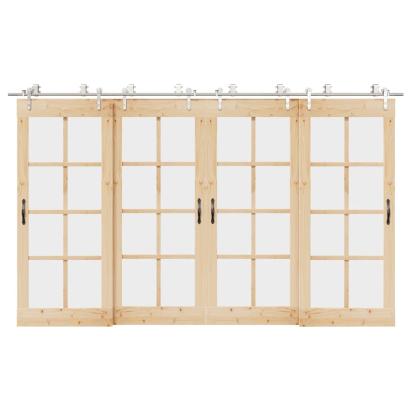 Set piese pentru ușă glisantă, argintiu, 183 cm oțel inoxidabil GartenMobel Dekor