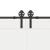 Set feronerie pentru ușă glisantă, negru, 183 cm, oțel GartenMobel Dekor