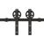 Set feronerie pentru ușă glisantă, negru, 183 cm, oțel GartenMobel Dekor