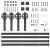Set feronerie pentru ușă glisantă, negru, 183 cm, oțel GartenMobel Dekor