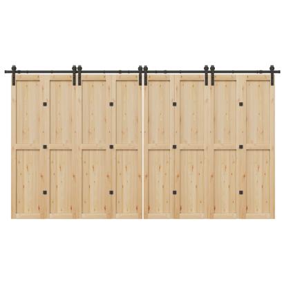 Set feronerie pentru uși glisante, negru, 200 cm, oțel GartenMobel Dekor