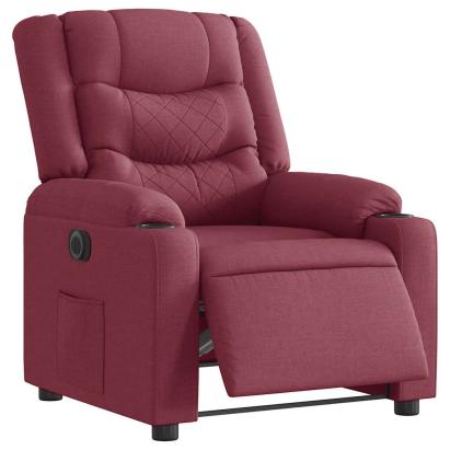 Fotoliu rabatabil electric, roșu vin, material textil GartenMobel Dekor