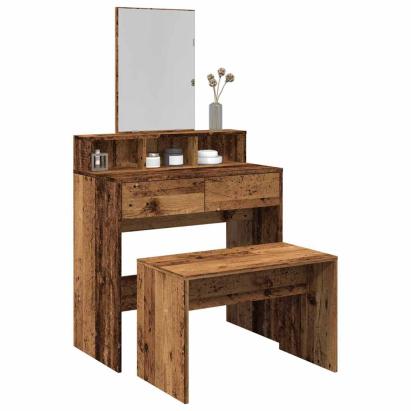 Taburet de toaletă din lemn vechi 70x35x45 cm lemn prelucrat GartenMobel Dekor