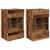 Comode TV perete cu lumini LED 2 buc. lemn vechi 40x30x60,5 cm GartenMobel Dekor