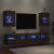 Comode TV cu lumini LED, 2 buc. Stejar artizanal 40x30x60,5 cm GartenMobel Dekor