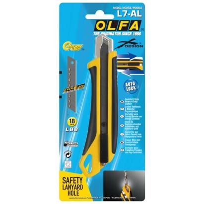 Cutter 18 mm, blocaj rotativ, comfort Grip x-Design,  L-7/LBB, OLFA GartenVIP DiyLine