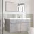 Set mobilier de baie, 3 piese, gri beton, lemn compozit GartenMobel Dekor