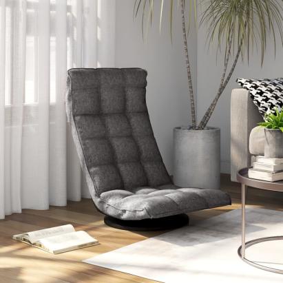 Scaun de podea pivotant, gri deschis, material textil GartenMobel Dekor