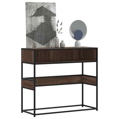 Măsuță consolă, stejar maro, 90x35x80 cm, lemn prelucrat GartenMobel Dekor