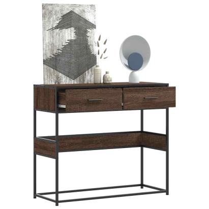 Măsuță consolă, stejar maro, 90x35x80 cm, lemn prelucrat GartenMobel Dekor