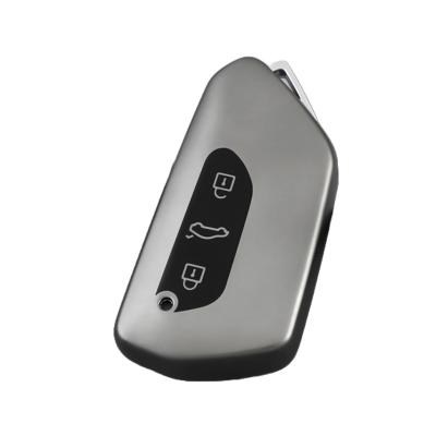 Husa Cheie Auto VW Golf 8 SmartKey, 3 Butoane, Tpu, Gri Inchis AutoProtect KeyCars