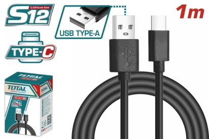 TOTAL - CABLU USB TIP A LA TIP C, 1M PowerTool TopQuality