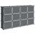 Organizator cub de depozitare cu uși, 12 cuburi, negru, PP GartenMobel Dekor
