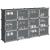 Organizator cub de depozitare cu uși, 12 cuburi, negru, PP GartenMobel Dekor