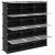 Organizator cub de depozitare cu uși, 12 cuburi, negru, PP GartenMobel Dekor