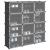 Organizator cub de depozitare cu uși, 12 cuburi, negru, PP GartenMobel Dekor