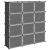 Organizator cub de depozitare cu uși, 12 cuburi, negru, PP GartenMobel Dekor