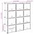Organizator cub de depozitare cu uși, 12 cuburi, negru, PP GartenMobel Dekor