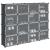 Organizator cub de depozitare cu uși, 16 cuburi, negru, PP GartenMobel Dekor