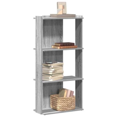 Bibliotecă cu 3 niveluri gri sonoma 60x30x120 cm lemn prelucrat GartenMobel Dekor