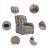 Fotoliu rabatabil electric, gri taupe, material textil GartenMobel Dekor