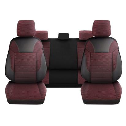 Set Huse Scaune Auto DeluxeBoss Classico, pentru bancheta rabatabila fractionata, 11 piese, rosu-negru Automobile ProTravel