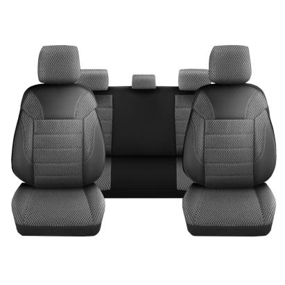 Set Huse Scaune Auto DeluxeBoss Classico, pentru bancheta rabatabila fractionata, 11 piese, negru - alb Automobile ProTravel