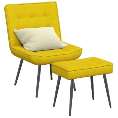 Scaun de relaxare cu scaun catifea galbenă GartenMobel Dekor